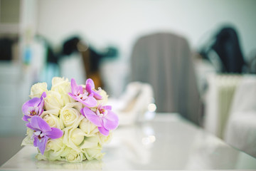 Beautiful white wedding bouquet