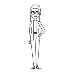 businesswoman with glasses avatar character icon vector illustration design