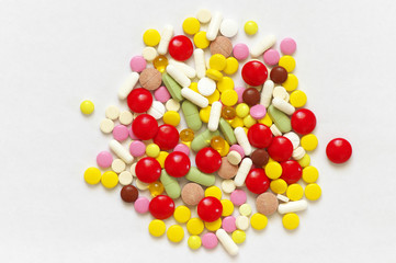 Heap of colorful pills