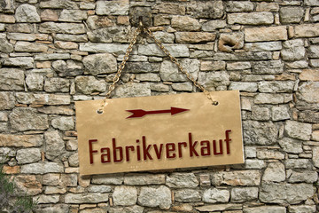 Schild 235 - Fabrikverkauf