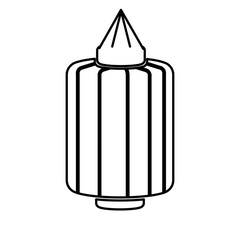 japanese lantern decoration festive culture line vector illustration