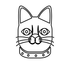 japanese lucky cat symbolic talisman toy tradition line vector illustration