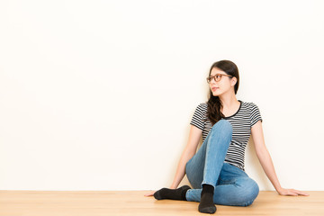 Thoughtful young girl thinks her future