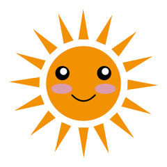sun character ecology symbol icon vector illustration design