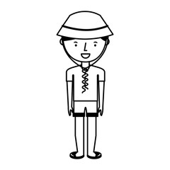 young man with summer fashion vector illustration design