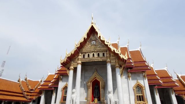 4k: Hyperlapse, Wat Benjamaborphit, The Marble Temple in Bangkok, Thailand,