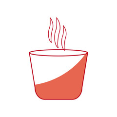 japanese teacup beverage drink hot shadow vector illustration