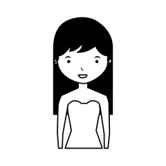 young woman avatar character vector illustration design