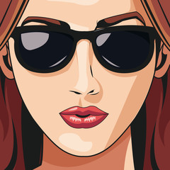 woman face lipstick beautiful young vector illustration