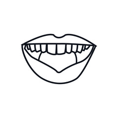 outline mouth lips woman expression vector illustration