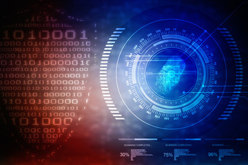 Fingerprint Scanning Technology Concept 2d Illustration