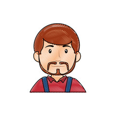 man cartoon icon over white background. colorful design. vector illustration