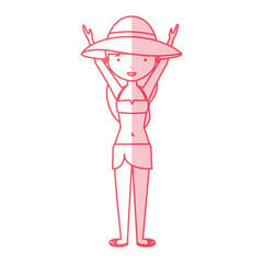 young woman with summer clothes vector illustration design