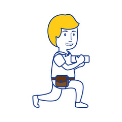 man cartoon icon over white background. colorful design. vector illustraiton