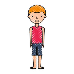 young man with summer fashion vector illustration design