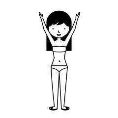 young woman with summer clothes vector illustration design