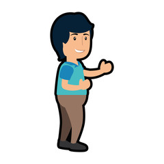 man cartoon icon over white background. colorful design. vector illustraiton