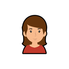 happy woman cartoon icon over white background. colorful design.  vector illustration