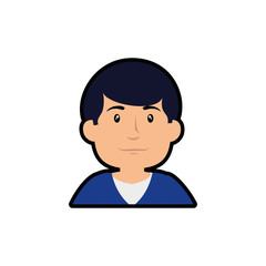 happy man cartoon icon over white background. colorful design. vector illustraiton