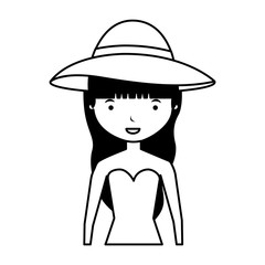 young woman with summer clothes vector illustration design