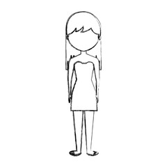 young woman avatar character vector illustration design