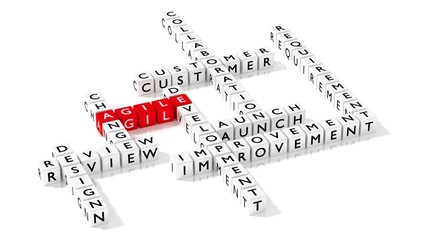 Agile development crossword puzzle business concept