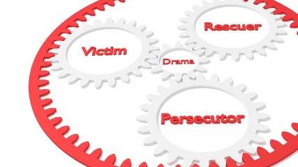 Obraz premium Drama triangle relationship between victim rescuer and persecutor