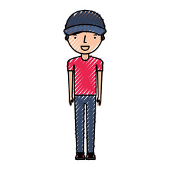 delivery worker avatar character vector illustration design