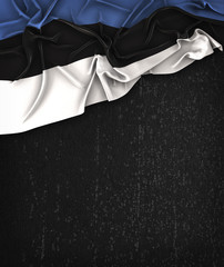Estonia Flag Vintage on a Grunge Black Chalkboard With Space For Text
