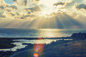 sunset on the sea ,swedish coast 