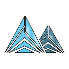 Mountain peak emblem icon vector illustration design