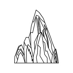 Mountain peak emblem icon vector illustration design