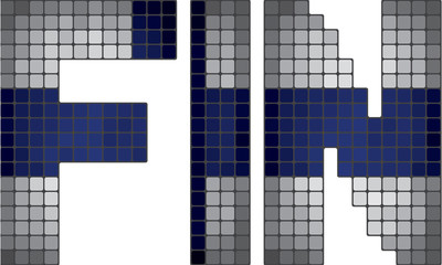 Mosaic letter flag of Finland - obrazy, fototapety, plakaty