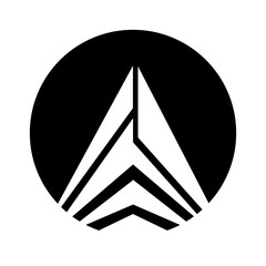 Mountain peak emblem icon vector illustration design