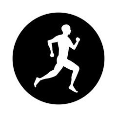 Fototapeta na wymiar silhouette athlete running icon vector illustration design