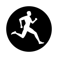 silhouette athlete running icon vector illustration design