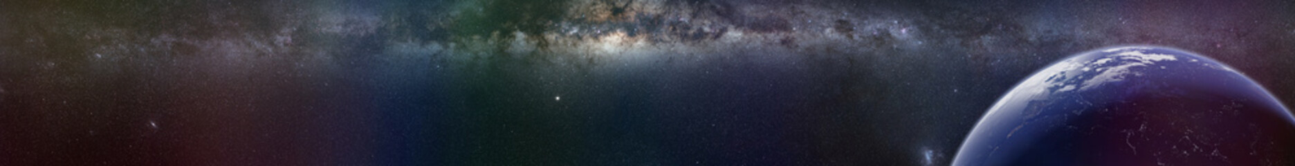 planet Earth and Milky Way galaxy
