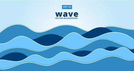 blue ocean sea wave vector background © phochi