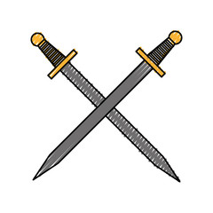 artistic sword isolated icon vector illustration design