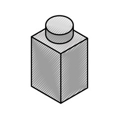 isometric block game piece vector illustration design