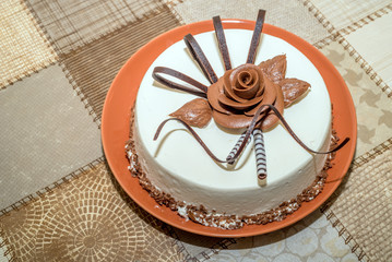 Cheesecake with chocolate cream