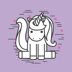 unicorn girly icon over colorful background image vector illustration design 