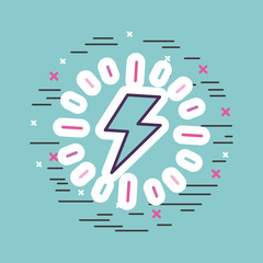 lightning ray girly icon over background image vector illustration design 