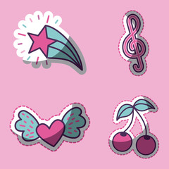 assorted girly icon image vector illustration design 