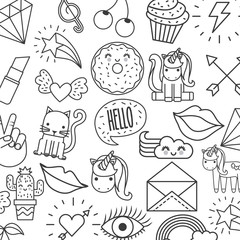 assorted girly icons image vector illustration design 