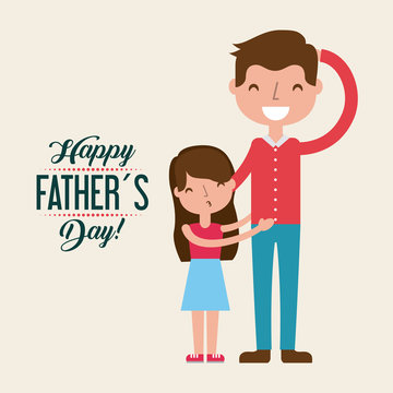 happy fathers day related icons and lettering image vector illustration design 