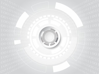 Technology and binary code concept on white background. Vector Illustration