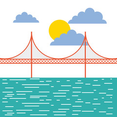 golden gate san francisco usa image vector illustration design 