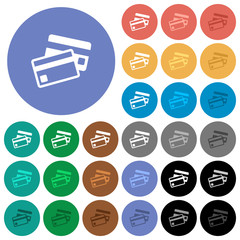 Credit cards round flat multi colored icons
