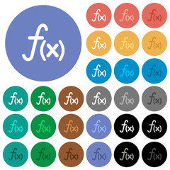 Function round flat multi colored icons